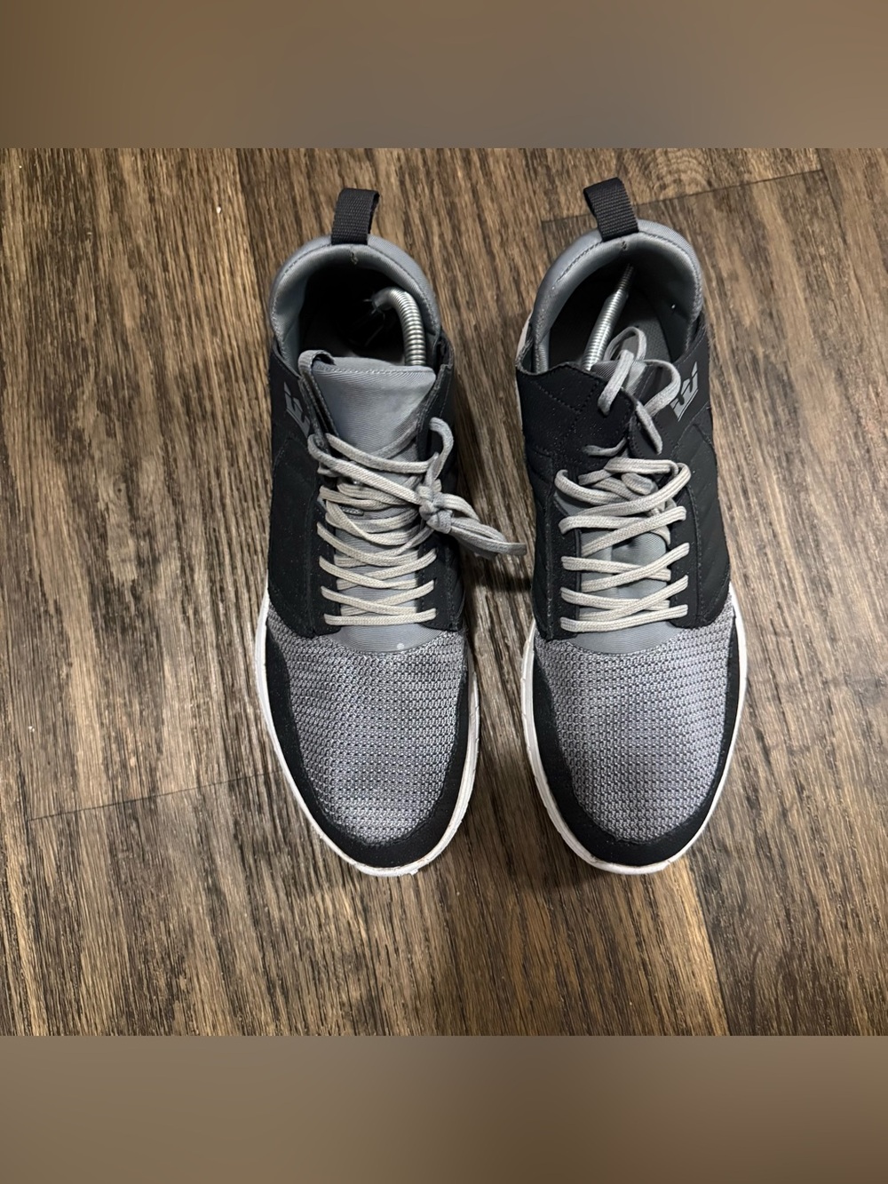 Supra Method Mid Size 11 Men's Grey and Black Athletic Sneakers